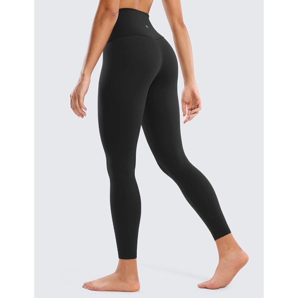 Women's Black Butter luxe Yoga Leggings 25" - High Waisted Soft - Picture 2 of 9